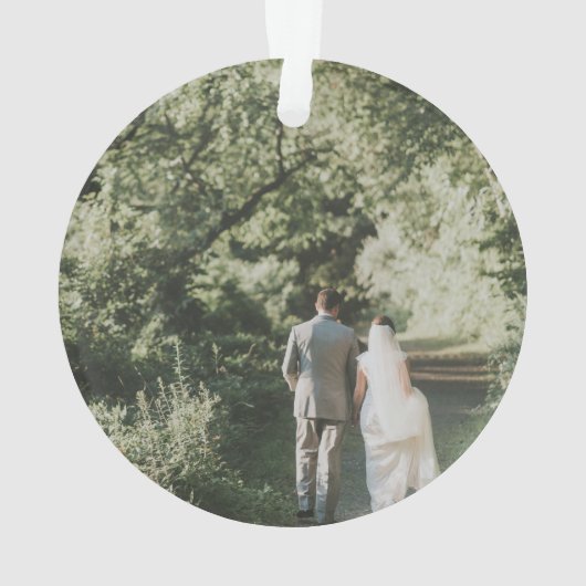 Eucalyptus Greenery Mr. and Mrs Newlywed Foto Ornament (Rückseite)