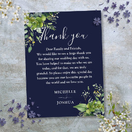 Eucalyptus Greenery Navy Blue Wedding Vielen Dank Platzkarte