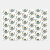 Eucalyptus Greenery Owls Geschenkpapier Set (Vorderseite)