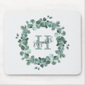 Eucalyptus Greenery Personalized Monogram Mouse Pa Mousepad (Vorne)