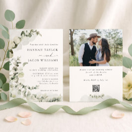 Eucalyptus Greenery Photo Wedding Invitation Einladung
