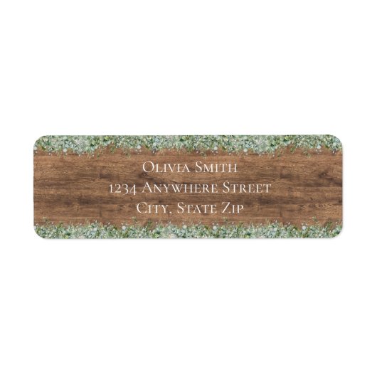 Eucalyptus Greenery Return Address Label | Rustic (Vorne)