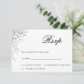 Eucalyptus Greenery RSVP Card Karte (Stehend Vorderseite)