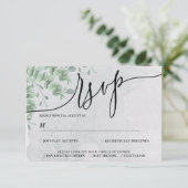 Eucalyptus Greenery Simple Calligraphy Boho RSVP Karte (Stehend Vorderseite)