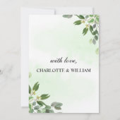 Eucalyptus Greenery Sukkulente Probe Abendessen Einladung (Rückseite)