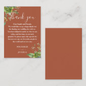 Eucalyptus Greenery Terracotta Wedding Vielen Dank Platzkarte (Vorne/Hinten)