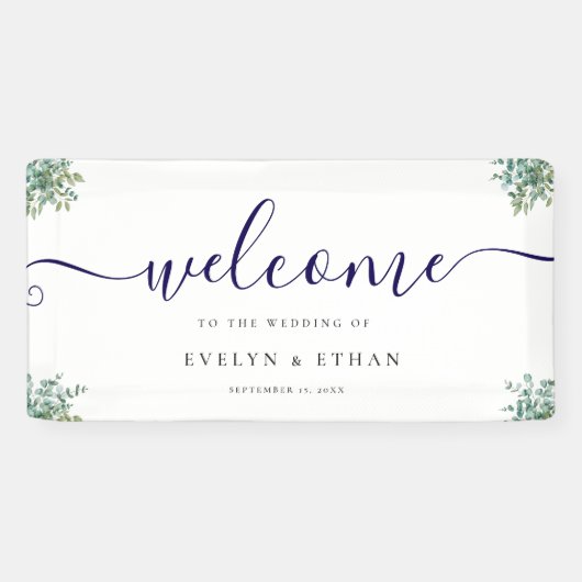 eucalyptus greenery wedding banner (Horizontal)
