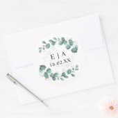 Eucalyptus Greenery Wedding Bonbonniere Runder Aufkleber (Umschlag)