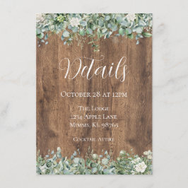 Eucalyptus Greenery Wedding Details Card | Rustic Begleitkarte