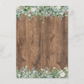 Eucalyptus Greenery Wedding Details Card | Rustic Begleitkarte (Rückseite)