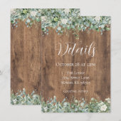 Eucalyptus Greenery Wedding Details Card | Rustic Begleitkarte (Vorne/Hinten)
