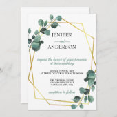 Eucalyptus Greenery Wedding Einladung (Vorne/Hinten)