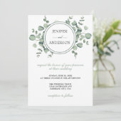 Eucalyptus Greenery Wedding Einladung (Stehend Vorderseite)