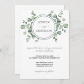 Eucalyptus Greenery Wedding Einladung (Vorne/Hinten)