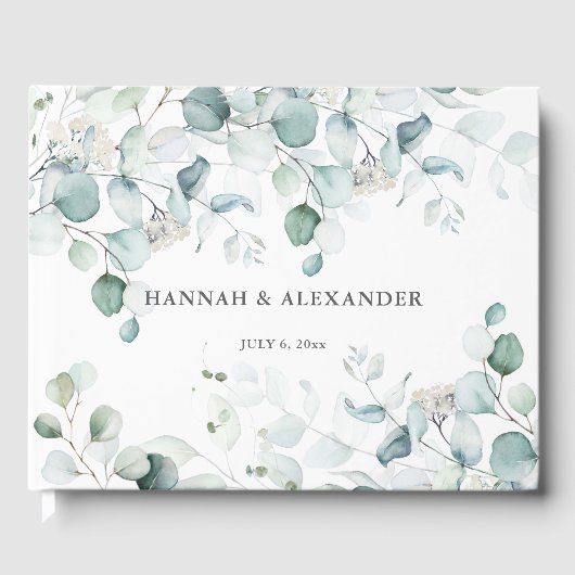 Eucalyptus Greenery Wedding Guest Book Keepsake Gästebuch (Vorderseite)