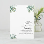 eucalyptus greenery wedding Invitation Einladung (Stehend Vorderseite)