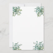 eucalyptus greenery wedding Invitation Einladung (Rückseite)