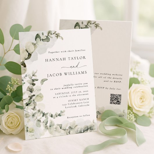 Eucalyptus Greenery Wedding Invitation Einladung
