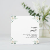eucalyptus greenery wedding Invitation Einladung (Stehend Vorderseite)