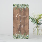 Eucalyptus Greenery Wedding Menu Card | Rustic Menükarte (Stehend Vorderseite)