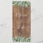 Eucalyptus Greenery Wedding Menu Card | Rustic Menükarte (Vorderseite)