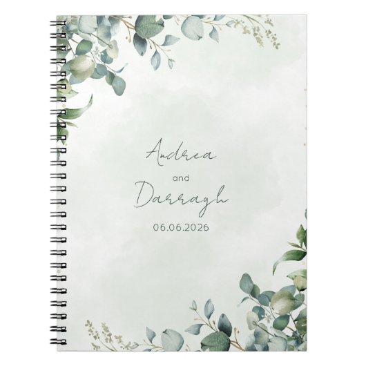 Eucalyptus Greenery Wedding Notebook 1001A Notizblock (Vorderseite)