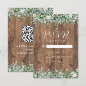 Eucalyptus Greenery Wedding RSVP Card | Rustic Begleitkarte (Vorne/Hinten)