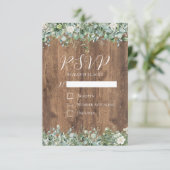 Eucalyptus Greenery Wedding RSVP Card | Rustic Begleitkarte (Stehend Vorderseite)