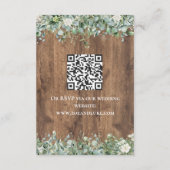 Eucalyptus Greenery Wedding RSVP Card | Rustic Begleitkarte (Rückseite)