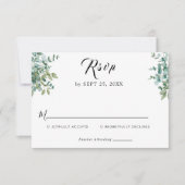 eucalyptus greenery wedding RSVP karte (Vorderseite)