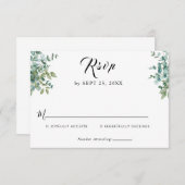 eucalyptus greenery wedding RSVP karte (Vorne/Hinten)