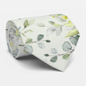 Eucalyptus Greenery Wedding Silver Sage Green Krawatte (Gerollt)