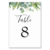 Eucalyptus Greenery Wedding Table Number Tischnummer (Vorderseite)