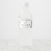 Eucalyptus Greenery Wedding Water bottle Labels Wasserflaschenetikett (Vorderseite)