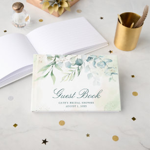 Eucalyptus-Grün Elegante Babyparty Gästebuch