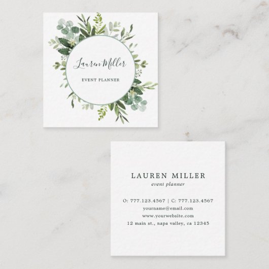Eucalyptus - Grüne Weinroute Quadratische Visitenkarte (Vorne/Hinten)