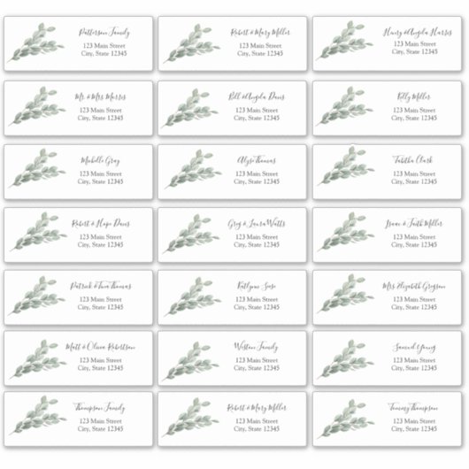 Eucalyptus Guest Address Envelope Sticker (Vorderseite)