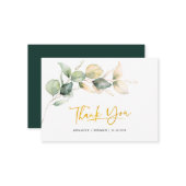 Eucalyptus Hand-Lettered Wedding Thank You Mini Mitteilungskarte (Vorderseite/Rückseite Beispiel)