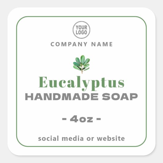 Eucalyptus Handmade Soap Square Sticker (Vorderseite)