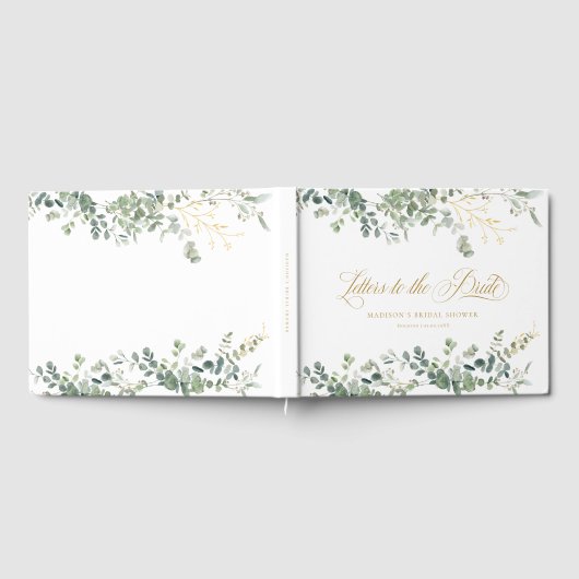 Eucalyptus Handwriting Script-Brautparty Gästebuch (Voll)