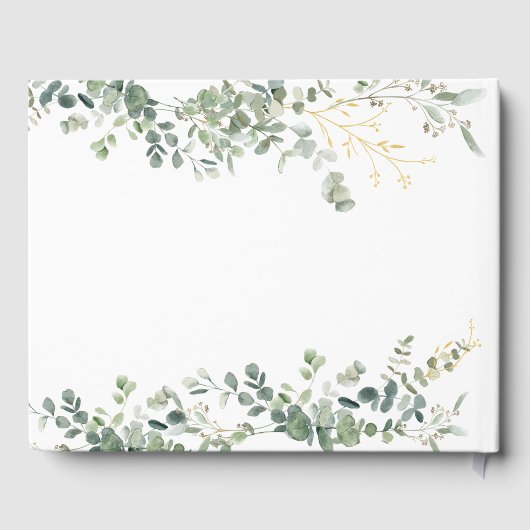 Eucalyptus Handwriting Script-Brautparty Gästebuch (Rückseite)