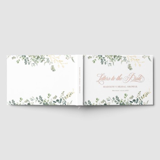 Eucalyptus Handwriting Script-Brautparty Gästebuch (Voll)