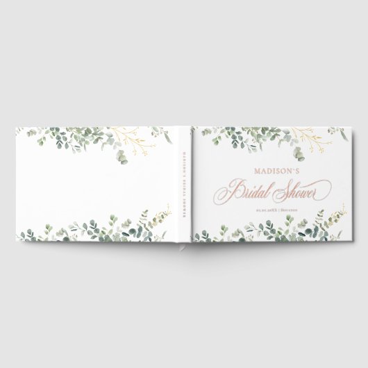 Eucalyptus Handwriting Script-Brautparty Gästebuch (Voll)