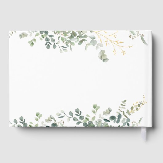 Eucalyptus Handwriting Script-Brautparty Gästebuch (Rückseite)