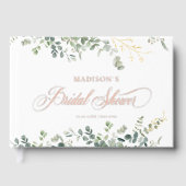Eucalyptus Handwriting Script-Brautparty Gästebuch (Vorderseite)