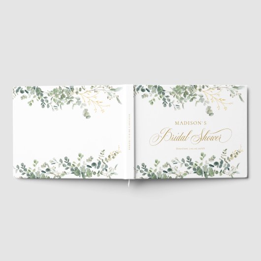 Eucalyptus Handwriting Script-Brautparty Gästebuch (Voll)