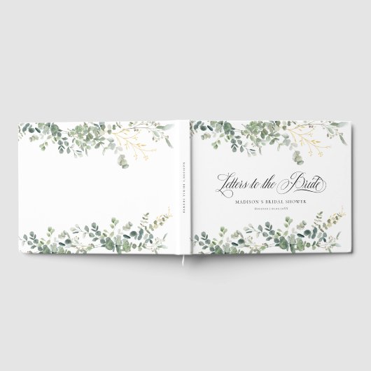 Eucalyptus Handwriting Script-Brautparty Gästebuch (Voll)