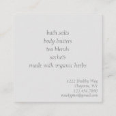 Eucalyptus Herb Business Natural Bath Products Quadratische Visitenkarte (Rückseite)