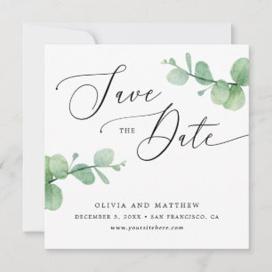 Eucalyptus-Hochzeit   Elegante Grünpflanzen-Garten Save The Date