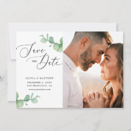 Eucalyptus-Hochzeit | Wasserfarben-Botanisches Fot Save The Date